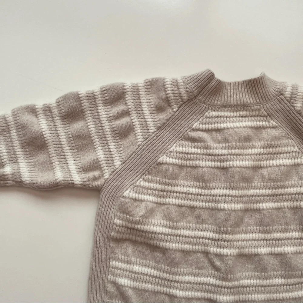 Club Monaco Striped Raglan Wool Knit Crewneck Sweater Size Small - Picture 12 of 14